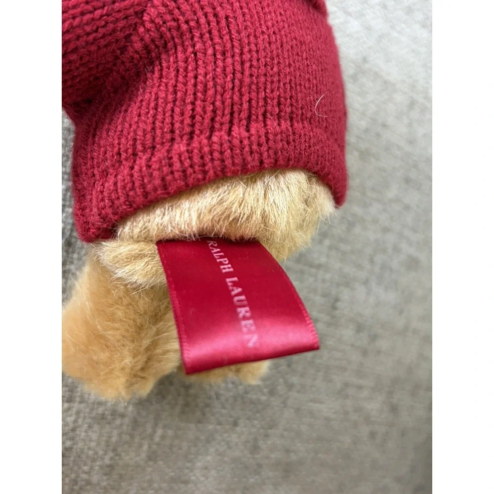 New! Ralph Lauren The Polo Christmas Bear L'ours Red Classic Sweater & Beanie